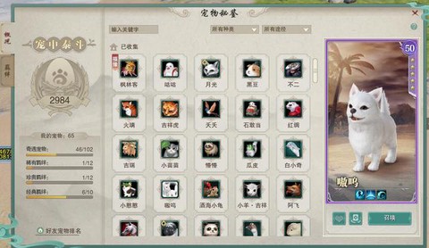 剑网3宠物怎么打开